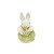 Mini coelha com avental e flor na mão - Imagem 1
