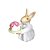 Saleiro / pimenteiro mini coelha branca com bolo - Imagem 1