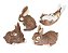 Quarteto coelhos resina marrom - Imagem 1