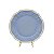 Prato sobremesa azul com borda bolinha - Imagem 1