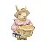 Coelha vovó com chapéu, cesta e roupa rosa zanatta casa - Imagem 1