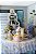 Toalha de mesa toile de jouy lavanda com babado vichy 2,20 x 1,40m - Imagem 2
