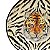Prato raso amassado com desenho de tigre - Imagem 2