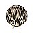 Prato sobremesa amassado estampa zebra marrom - Imagem 1