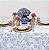 Toalha de mesa pássaros azul com listras 1,40x1,40 - Imagem 2