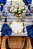 Toalha de mesa azul e beige retangular 1,8 x 2,6m - Imagem 4