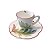 Xícara café folhas com joaninha e borboleta - Imagem 1