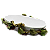 Floreira oval branca com aplicação de uvas - Imagem 1