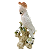 Cacatua branca no tronco de rosas brancas (33 cm) - Imagem 1