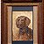 Quadro cachorro marrom com passpatur azul 72 x 60 cm - Imagem 3