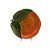 Prato raso formato laranja com folha - Imagem 1