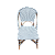Cadeira em apuí com trama pontilhada azul e branca - Imagem 1