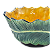Bowl G com folha de banana mostarda e azul (24 cm) - Imagem 4
