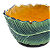 Bowl M com folha de banana mostarda e azul (20 cm) - Imagem 4