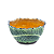 Bowl P com folha de banana mostarda e azul (15 cm) - Imagem 1