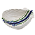 Bowl de concha branco com listras e coral azul - Imagem 3