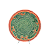 Prato raso verde amassado com aplicação coral laranja - Imagem 1