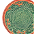 Prato raso verde amassado com aplicação coral laranja - Imagem 2