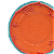 Prato raso laranja com aplicação de coral vermelho e friso azul - Imagem 3