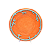 Prato raso laranja com aplicação de coral azul - Imagem 1