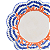 Prato raso com borda de concha e coral azul e laranja - Imagem 3