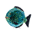 Prato raso peixe alabastro com borda azul - Imagem 1