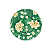 Prato sobremesa amassado verde com floral - Imagem 1