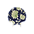 Prato sobremesa concha azul com floral - Imagem 1