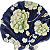 Prato sobremesa concha azul com floral - Imagem 2
