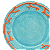 Sousplat azul com aplicação de coral laranja - Imagem 3