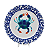 Sousplat com desenho caranguejo e borda com coral azul - Imagem 1