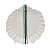 Sousplat concha branca com listras verde e azul - Imagem 1
