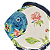 Sousplat de peixe amassado floral com borda azul - Imagem 2