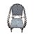 Cadeira bistrô com braços Chevron azul marinho e branco - Imagem 1