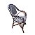 Cadeira bistrô com braços Chevron azul marinho e branco - Imagem 3