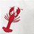 Guardanapo linho lagosta vermelha bordada - Imagem 2