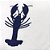Guardanapo linho lagosta azul bordada - Imagem 2
