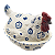 Bowl com tampa G galinha branca e azul - Imagem 2