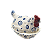 Bowl com tampa G galinha branca e azul - Imagem 1