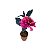 Vaso M com duas peônias rosas de papel - Imagem 1