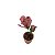 Vaso P com duas peônias rosas de papel - Imagem 1