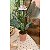 Vaso terracota com rosa de cerâmica e folhas de cobre (22256) - Imagem 1