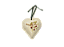 Enfeite de coração de cerâmica com frutas em relevo - Imagem 1