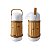 Garrafa térmica branca revestida bambu claro 500ml - Imagem 1