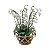 Vaso cestinha em cobre com flor de muguet em cerâmica - Imagem 1