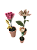 Trio de vasos com flores de papel 3 - Imagem 1