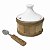 Açucareiro de cerâmica e Bambu Claro (com colher) - Imagem 1