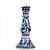 Castiçal Cerâmica Azul e Branco G - Imagem 1