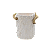 Vaso tronco off white com alças madeira M - Imagem 1