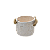 Vaso tronco off white com alças madeira P - Imagem 1